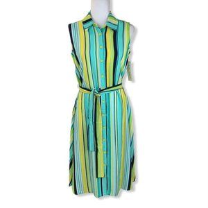 Tacera Sleeveless A-Line Button Down Size M Women's Dress.